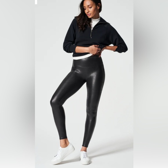 SPANX Pants - SPANX Women’s Faux leather black leggings small